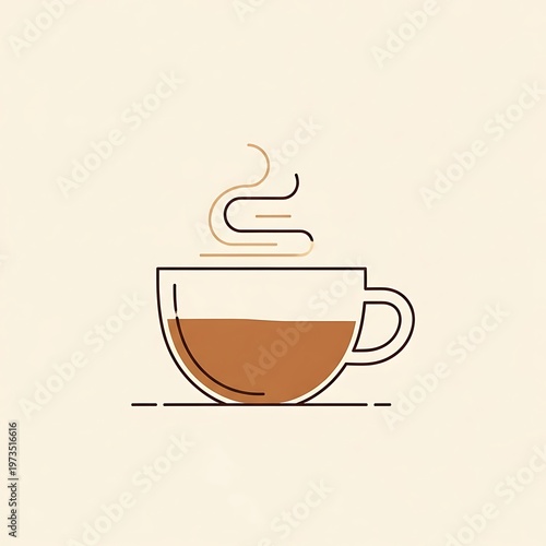 Simple illustration of a hot coffee.