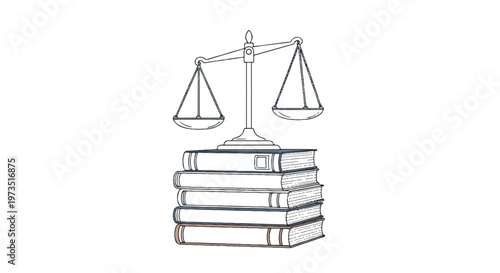 law, justice, scales, books, legal, illustration, vector, line art, justice system, law books, scales of justice
