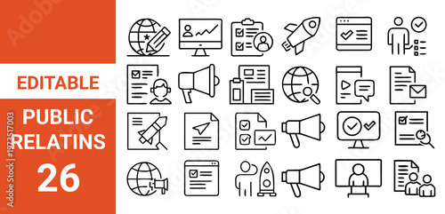 Public health icon set. Containing community health, disease prevention, health protection, medical services,