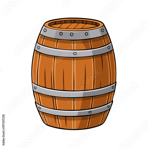 Wooden Barrel Container Rustic Storage Vessel