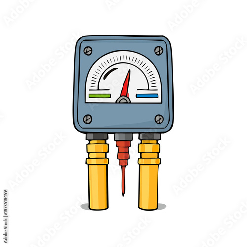 Industrial Analog Gauge With Needle and Two Connectors
