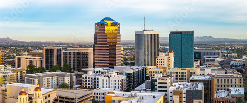 Panoramic Aerial View of Tucson Skyline in Arizona