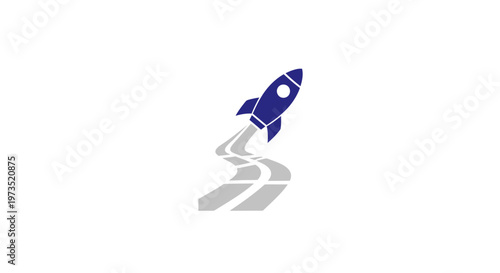 Rocket Ship Blasting Off Into Space.