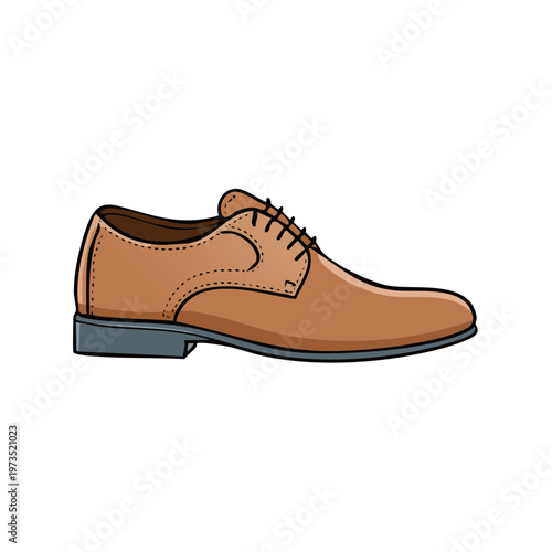 Classic brown leather men's dress shoe with laces and stitching