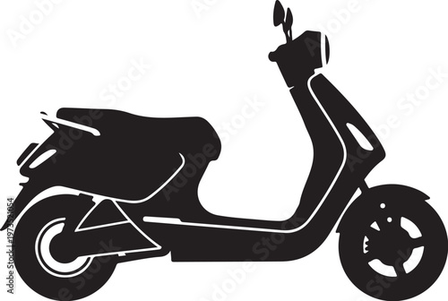 Scooter, motor scooter, bike, vehicle, black, silhouette, icon, vector