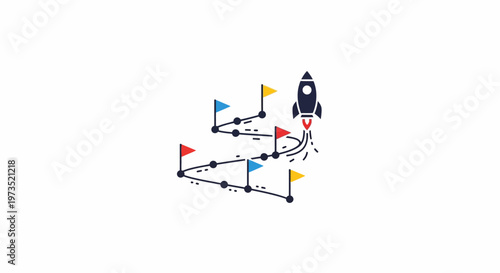 Rocket ship model on obstacle course.