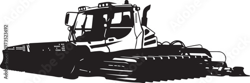 Black snowplow truck, winter vehicle, heavy equipment, construction machine