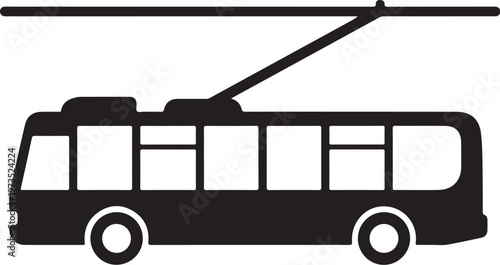 Black, modern city bus, vector illustration, transportation icon, urban travel symbol