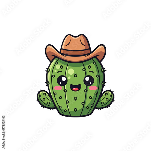 A cartoon cactus wearing a cowboy hat.