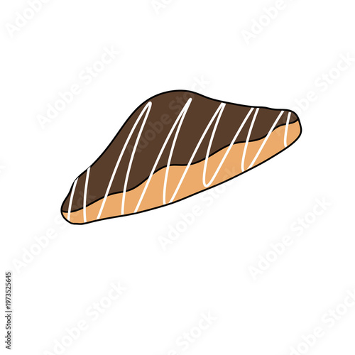 Chocolate drizzled over a croissant