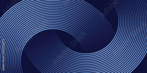 Elegant blue glowing geometric lines, modern shiny blue circle lines pattern, suit for cover, banner, brochure, smooth refined curves with soft glow, creative background