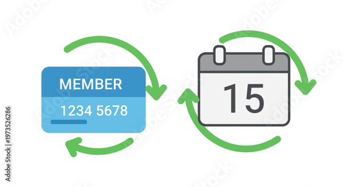 Membership subscription calendar icon cycle.