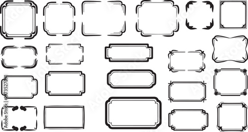 Collection of various blank label shapes and templates