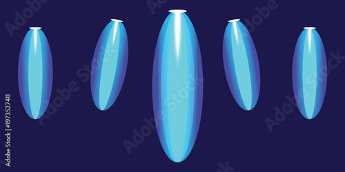 Abstract blue flames a digital illustration of glowing elongated fire shapes on a dark background