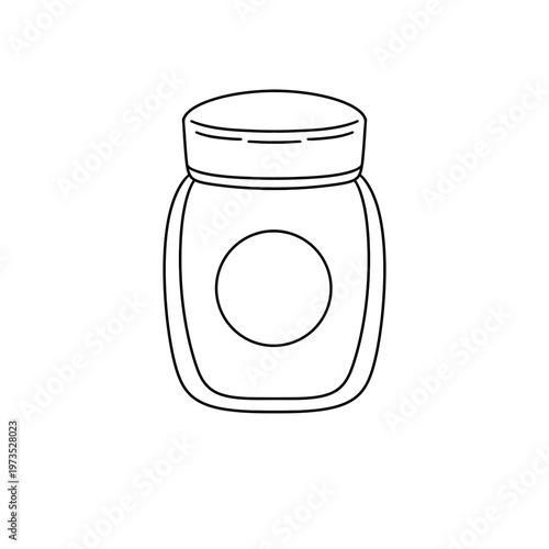 Simple line drawing of a jar with lid