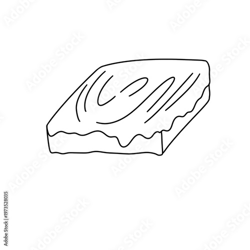 Simple line drawing of a wet sponge