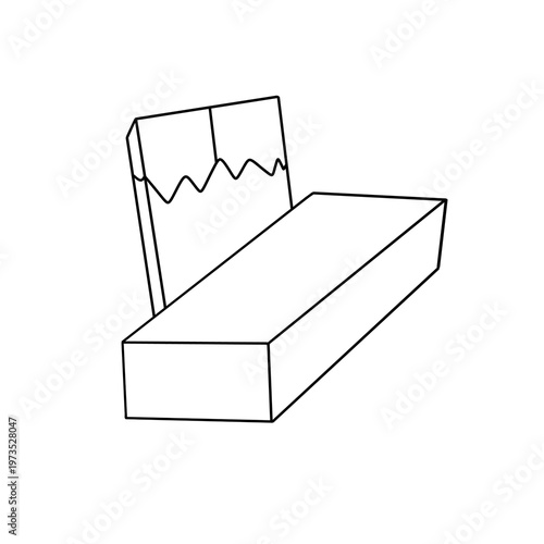 Simple line drawing of two intersecting rectangular blocks