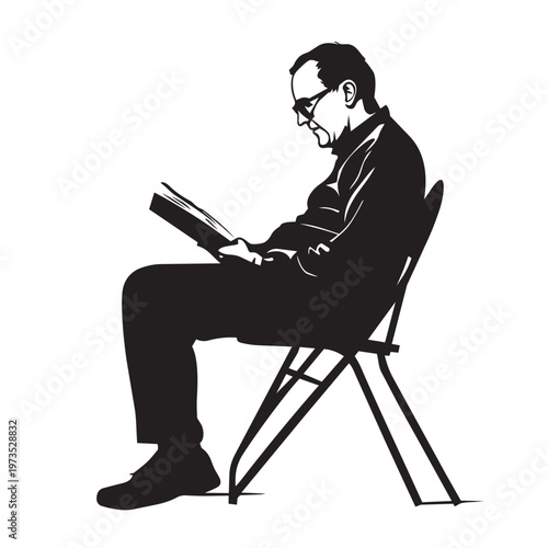 man reading a book