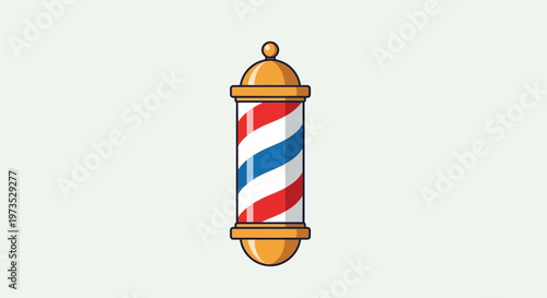 Classic Barber Pole With Red White Blue Stripes.