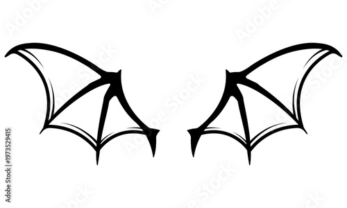 Devil Wings Vector Illustration Silhouette Isolated
