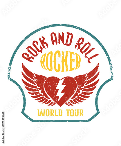 Vibrant Graphic Design for Rock and Roll, typography, tshirt, poster design