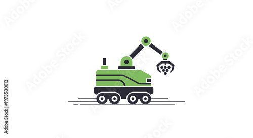 Green toy robotic arm machine.