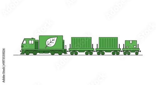 Green toy truck train set.