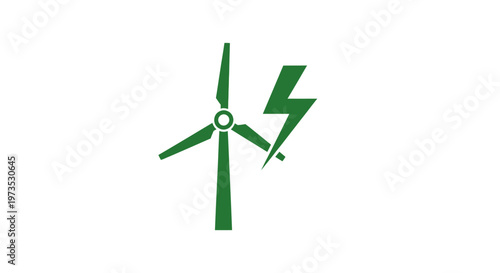 Green wind turbine electricity generation.