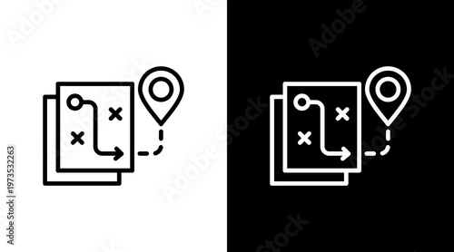 Strategic Roadmap White Icon Set Design
