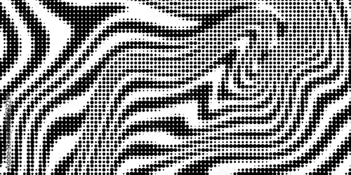 Background with irregular, chaotic dots, points, circle. Abstract monochrome pattern. Black and white color.