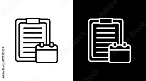 Project Timeline White Icon Set Design