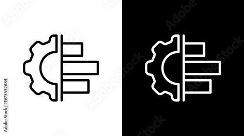 Project Gantt White Icon Set Design