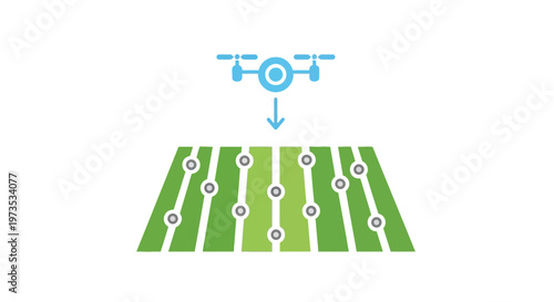 Drone Spraying Agricultural Chemicals on Field.