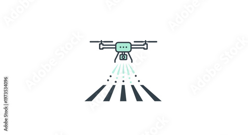 Drone spraying agricultural chemicals outdoors.