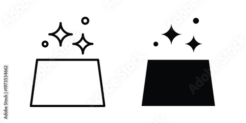 Clean surface icon symbol. Icon in flat style and line. Black and white