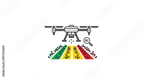 Drone with colorful light beams flying.