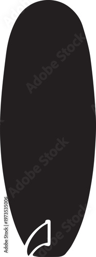 Surfboard Silhouette Isolated Summer Sport Icon