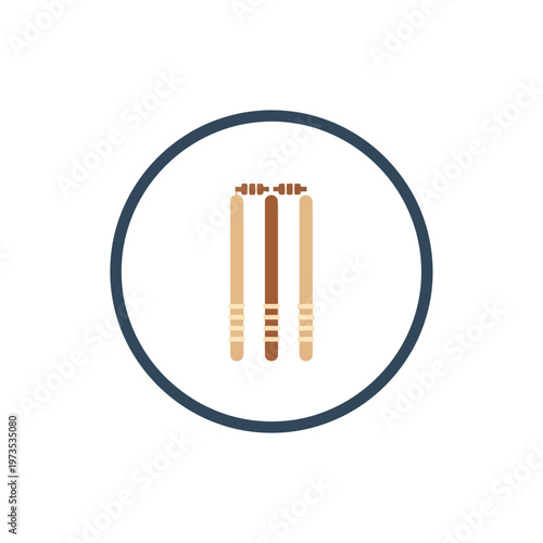 Cricket bats in a circular frame.