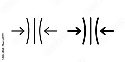 Compact icon symbol. Icon in flat style and line. Black and white