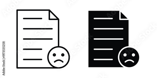 Complaints icon symbol. Icon in flat style and line. Black and white