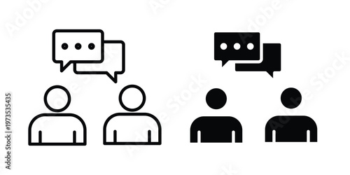 Consultant icon symbol. Icon in flat style and line. Black and white