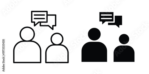 Consulting icon symbol. Icon in flat style and line. Black and white