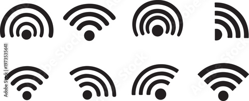 Wi-Fi signal icons in various strength levels displayed