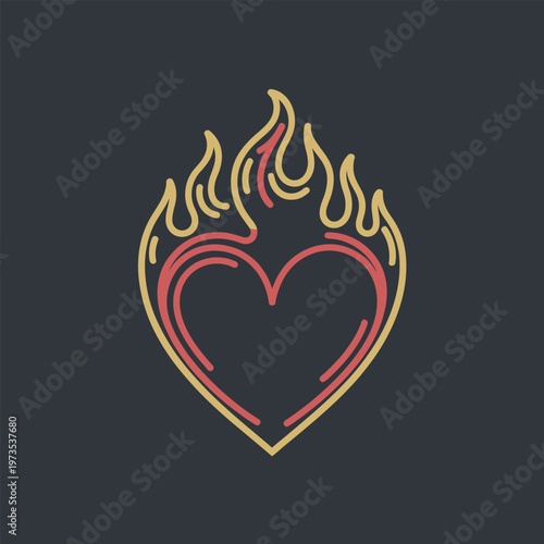 heart with fire