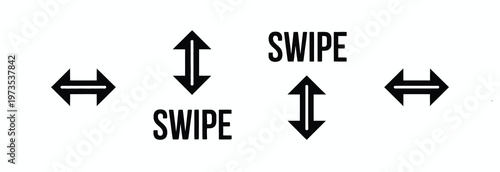 Set of four icons representing swipe gestures and directional arrows for digital interfaces.