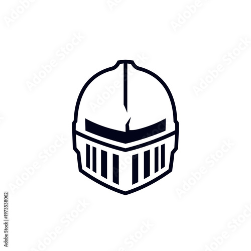 Medieval knight helmet icon illustration.