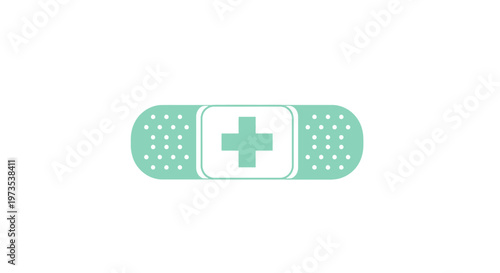 Green medical adhesive bandage strip.