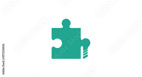 Green puzzle piece with thumb.