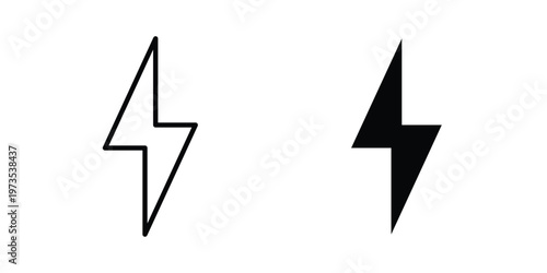 Energy Icon symbol. Icon in flat style and line. Black and white