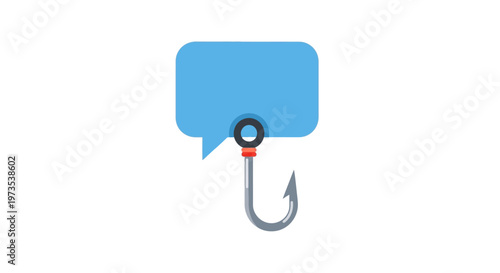 Fishing Hook with Speech Bubble Icon.